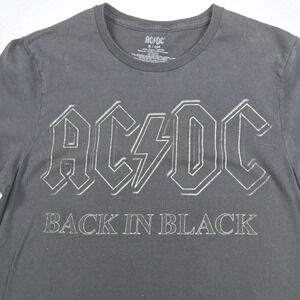 AC/DC T-Shirt Mens Small Black Back In Black Graphic Tee Excellent Short Slv